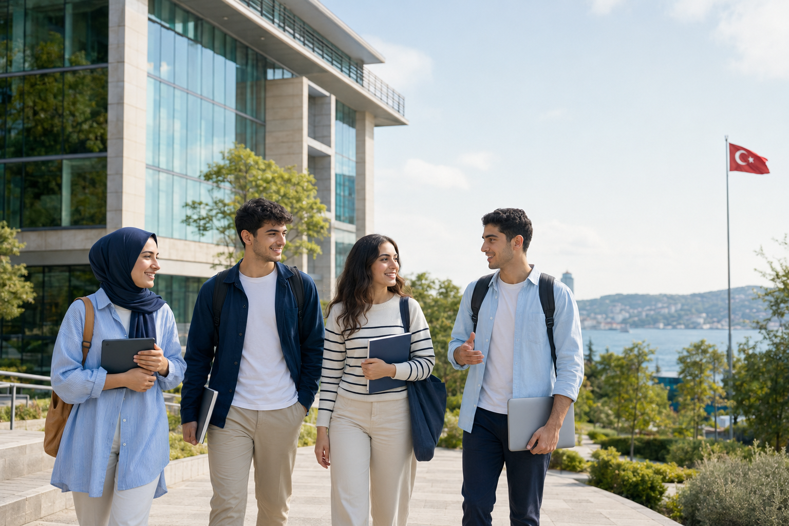 طلاب دوليون في حرم جامعي بتركيا - Study Studio